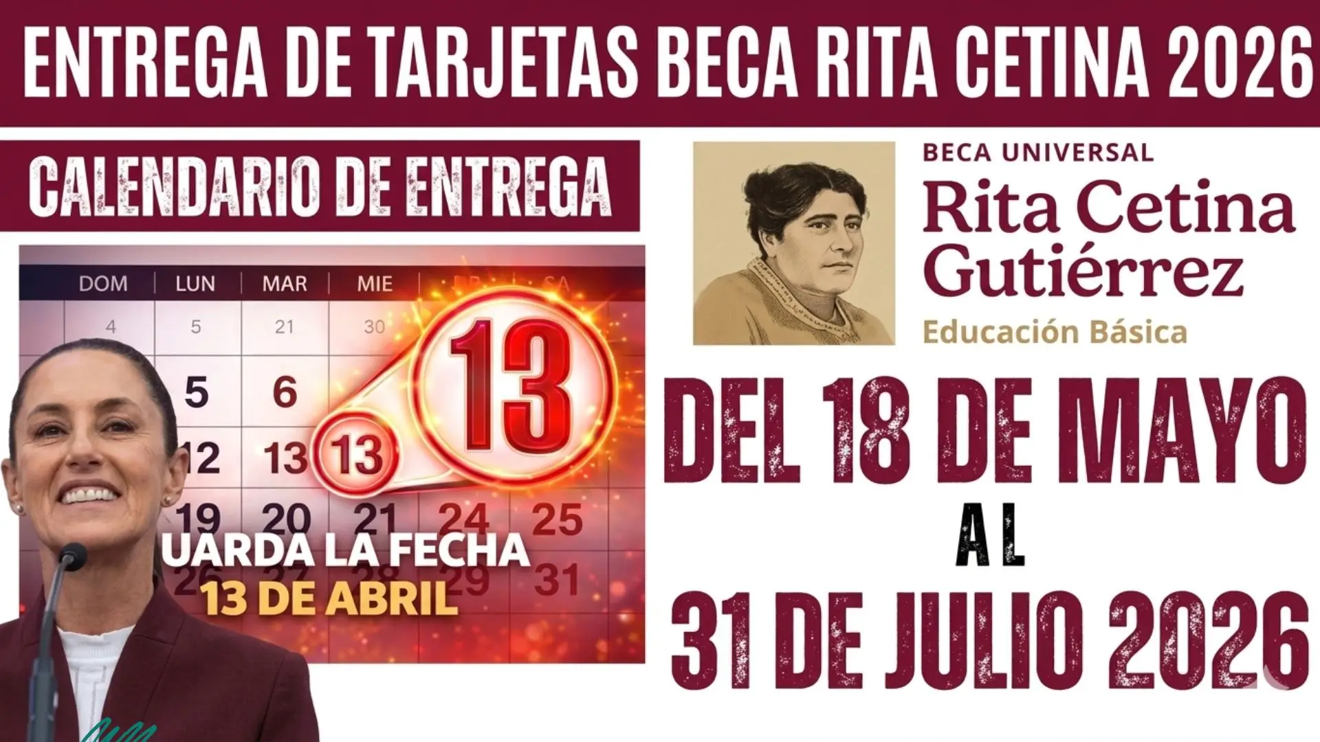 Beca Rita Cetina para primaria: entrega de tarjetas será del 18 de mayo al 31 de julio