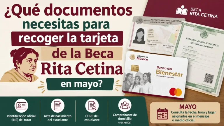 ¿Qué documentos necesitas para recoger la tarjeta de la Beca Rita Cetina en mayo?